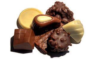 A variety of chocolates.