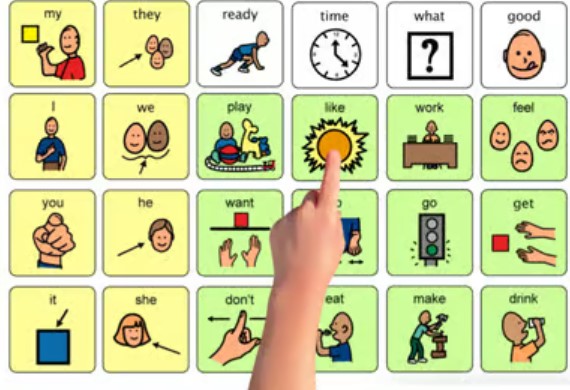 Example of AAC core words screen